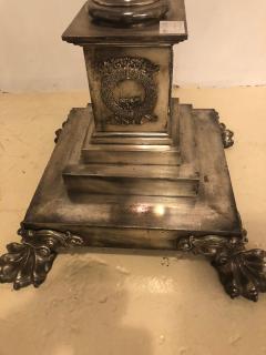 Neoclassical Silver over Bronze Antique Corinthian Column Form Standing Lamp - 3002186