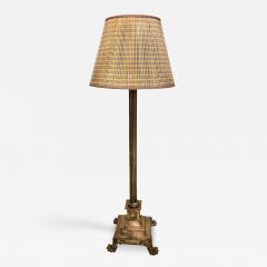 Neoclassical Silver over Bronze Antique Corinthian Column Form Standing Lamp - 3018464