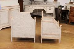 Neoclassical Style 1850s Gray Painted and Carved Armchairs with Guilloches Pair - 3577382