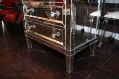 Neoclassical Style 6 Drawer Beveled Mirrored Highboy - 3108364