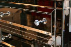 Neoclassical Style 6 Drawer Beveled Mirrored Highboy - 3108365