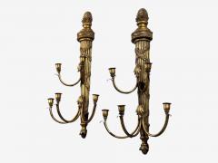 Neoclassical Style Candelabra Wall Sconces Giltwood USA 1940s - 4687076