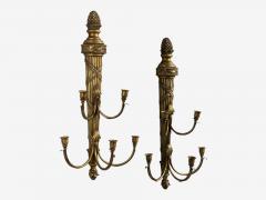 Neoclassical Style Candelabra Wall Sconces Giltwood USA 1940s - 4687078