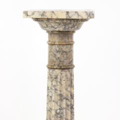 Neoclassical Style Carved Alabaster Pedestal English Circa 1900  - 2872288