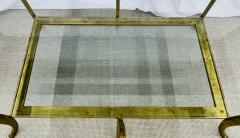 Neoclassical Style Large Gilt Metal Frame Coffee Table Glass Top French - 2918854