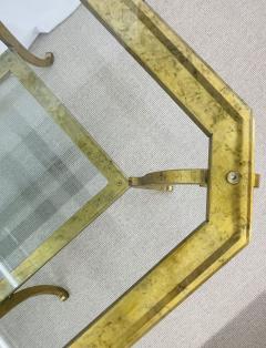 Neoclassical Style Large Gilt Metal Frame Coffee Table Glass Top French - 2918855