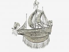 Neoclassical Style Large Sail Boat Chandelier Iron Crystal 2000s - 4696283