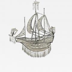 Neoclassical Style Large Sail Boat Chandelier Iron Crystal 2000s - 4697891