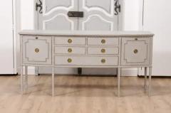 Neoclassical Style Painted Bow Front Sideboard with Two Doors and Five Drawers - 3564416