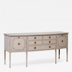 Neoclassical Style Painted Bow Front Sideboard with Two Doors and Five Drawers - 3571512