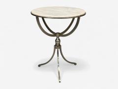 Neoclassical Style Steel Marble End Tables USA 20th c  - 4293004