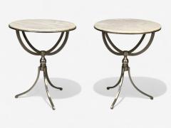 Neoclassical Style Steel Marble End Tables USA 20th c  - 4293005