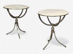 Neoclassical Style Steel Marble End Tables USA 20th c  - 4293008