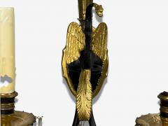 Neoclassical Style Swan Sconces Gilt Metal Crystal France 1930s - 4731325