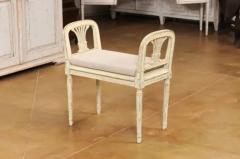 Neoclassical Style Swedish Small Painted Bench with Carved Guilloche D cor - 3577446