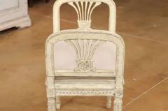 Neoclassical Style Swedish Small Painted Bench with Carved Guilloche D cor - 3577451