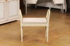 Neoclassical Style Swedish Small Painted Bench with Carved Guilloche D cor - 3577461