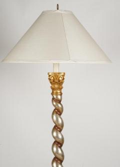Neoclassical Style Thomas Morgan Gold Silver Giltwood Floor Lamp - 2259660