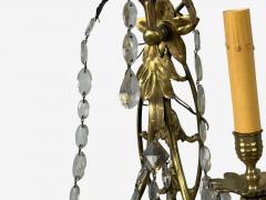 Neoclassical Style Wall Sconces Bronze Crystal France 1950s - 4731400