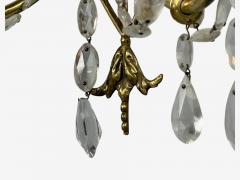 Neoclassical Style Wall Sconces Bronze Crystal France 1950s - 4731401