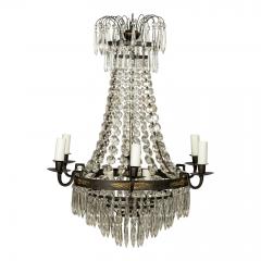 Neoclassical Swedish Gilt Brass and Crystal Chandelier - 2504759