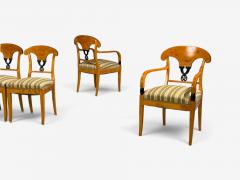 Neoclassical Ten Dining Chairs Ebonized Wood Beech Austria 1970s - 4760064