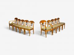 Neoclassical Ten Dining Chairs Ebonized Wood Beech Austria 1970s - 4760065