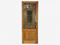 Neoclassical Wood Art Glass Large Stained Glass Doors Italy 1930s - 4384823