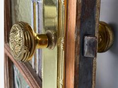 Neoclassical Wood Art Glass Large Stained Glass Doors Italy 1930s - 4384830