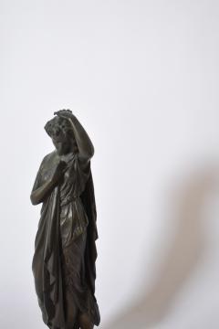 Neoclassical bronze woman sculpture XIXth c  - 4825436