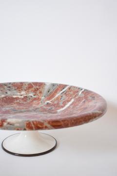 Neoclassical faux marble plate on pedestal 1960s  - 4695781