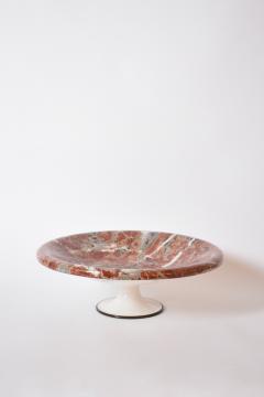 Neoclassical faux marble plate on pedestal 1960s  - 4698302