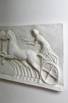 Neoclassical plaster four horses and a carriage - 4684492