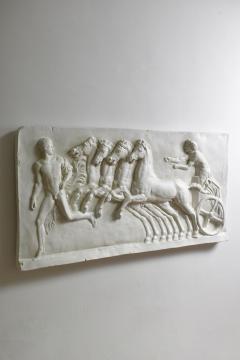 Neoclassical plaster four horses and a carriage - 4684493