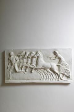 Neoclassical plaster four horses and a carriage - 4684494