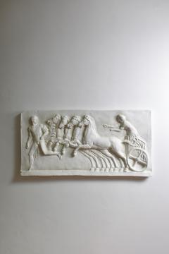 Neoclassical plaster four horses and a carriage - 4689375