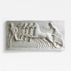 Neoclassical plaster four horses and a carriage - 4689376
