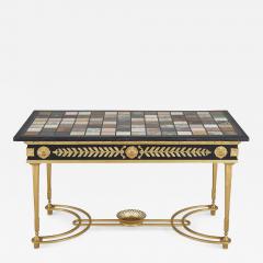 Neoclassical style coffee table with Italian marble specimen top - 1898822