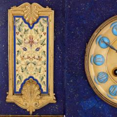 Neoclassical style gilt bronze enamel and lapis lazuli mantel clock - 1548935