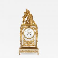 Neoclassical style gilt bronze mounted glass and marble mantel clock - 1551303