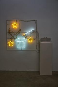 Neon and Aluminum Magician Wall Sculpture 2000 - 4510567