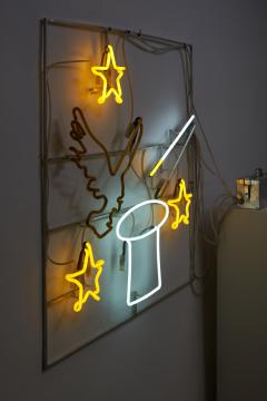 Neon and Aluminum Magician Wall Sculpture 2000 - 4510572