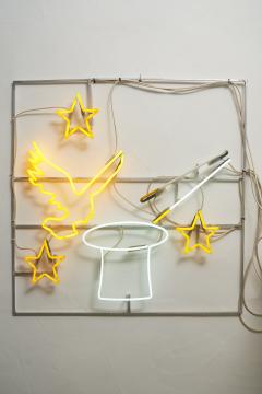 Neon and Aluminum Magician Wall Sculpture 2000 - 4510574