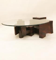 Nerone Ceccarelli Modernist Cocktail Table in Stained Wood and Glass by Nerone Ceccarelli - 385396