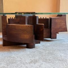 Nerone Patuzzi C 10 Wood and Glass Coffee Table by Nerone and Patuzzi NP2 Group Italy 1971 - 4325244