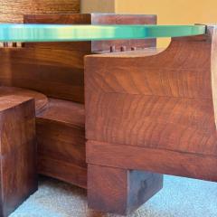 Nerone Patuzzi C 10 Wood and Glass Coffee Table by Nerone and Patuzzi NP2 Group Italy 1971 - 4325246