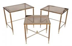 Nest of Three Vintage Brass Tables - 4137343
