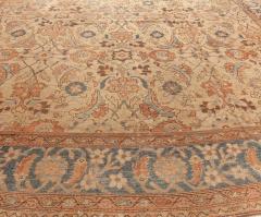 Neutral Beige Soft Blues and Pinks Antique Persian Malayer Rug - 2453547