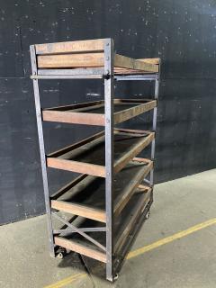 Nevarax Industrial Antique Angle Iron Wood Shelving Unit set of three - 3945751