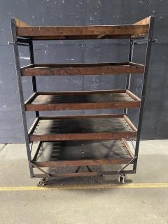 Nevarax Industrial Antique Angle Iron Wood Shelving Unit set of three - 3945752